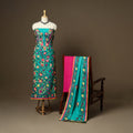 Green - 3pc hand embroidery chanderi silk unstitched