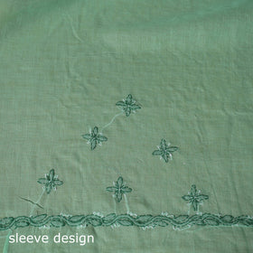 Green - 3pc hand embroidery cotton lucknow chikankari dress