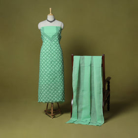 Green - 3pc hand embroidery cotton lucknow chikankari dress