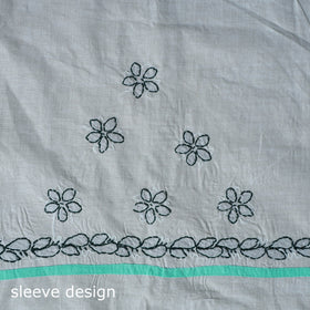 Green - 3pc hand embroidery cotton lucknow chikankari dress