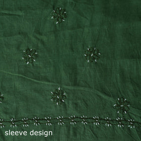 Green - 3pc hand embroidery cotton lucknow chikankari dress