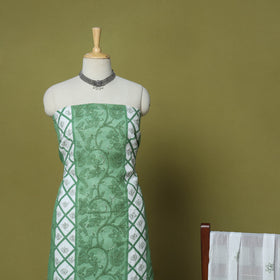 Green - 3pc hand embroidery cotton lucknow chikankari dress