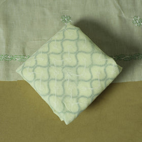 Green - 3pc hand embroidery cotton lucknow chikankari dress