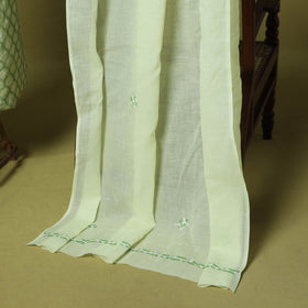 Green - 3pc hand embroidery cotton lucknow chikankari dress