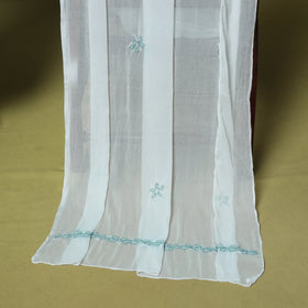 Green - 3pc hand embroidery cotton lucknow chikankari dress