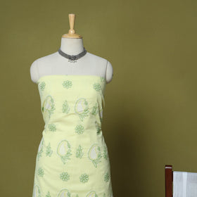Green - 3pc hand embroidery cotton lucknow chikankari dress