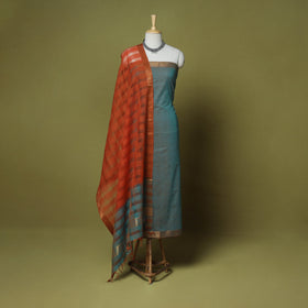 Green - 3pc handloom cotton mangalagiri dress material 04