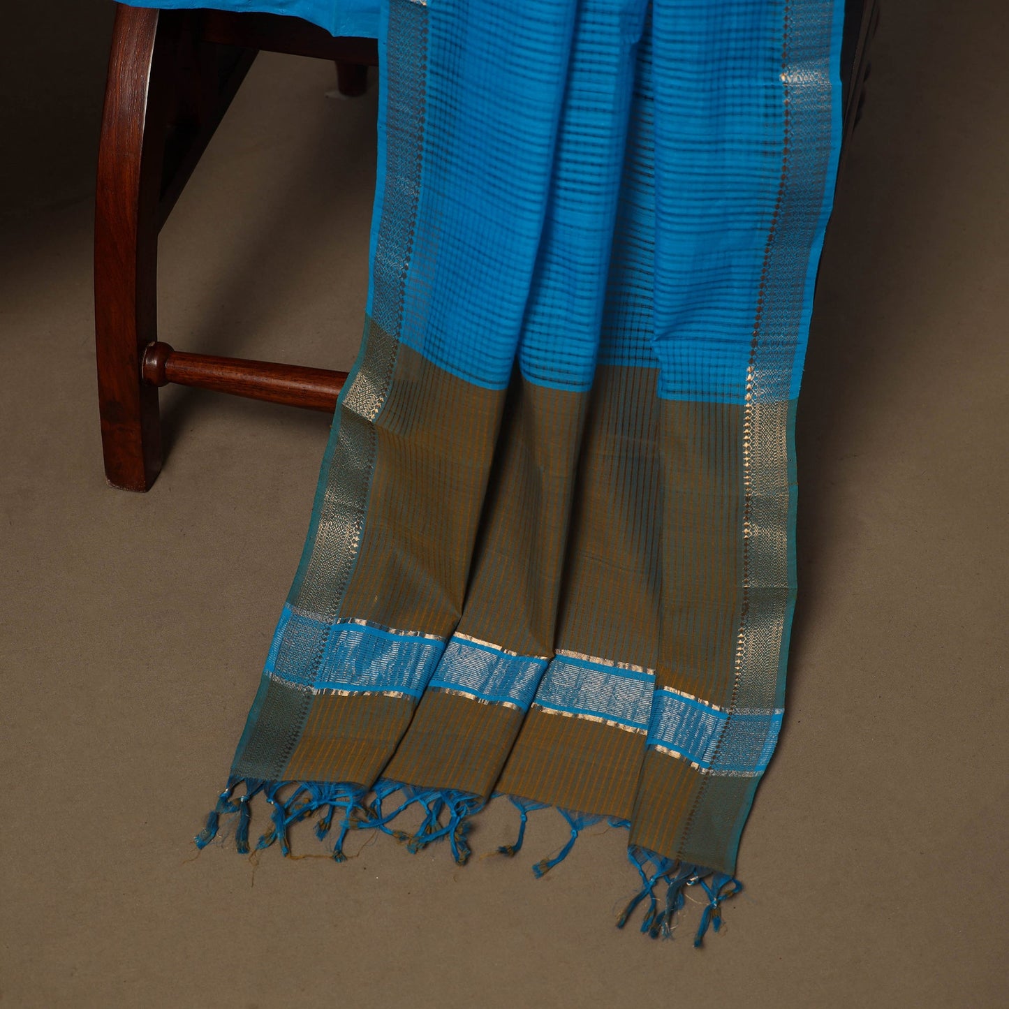 Green - 3pc handloom cotton unstitched mangalagiri dress