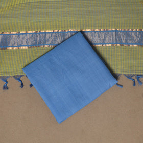 Green - 3pc handloom cotton unstitched mangalagiri dress