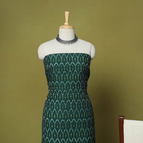 Green - 3pc handloom cotton unstitched pochampally ikat