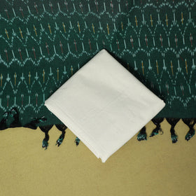 Green - 3pc handloom cotton unstitched pochampally ikat