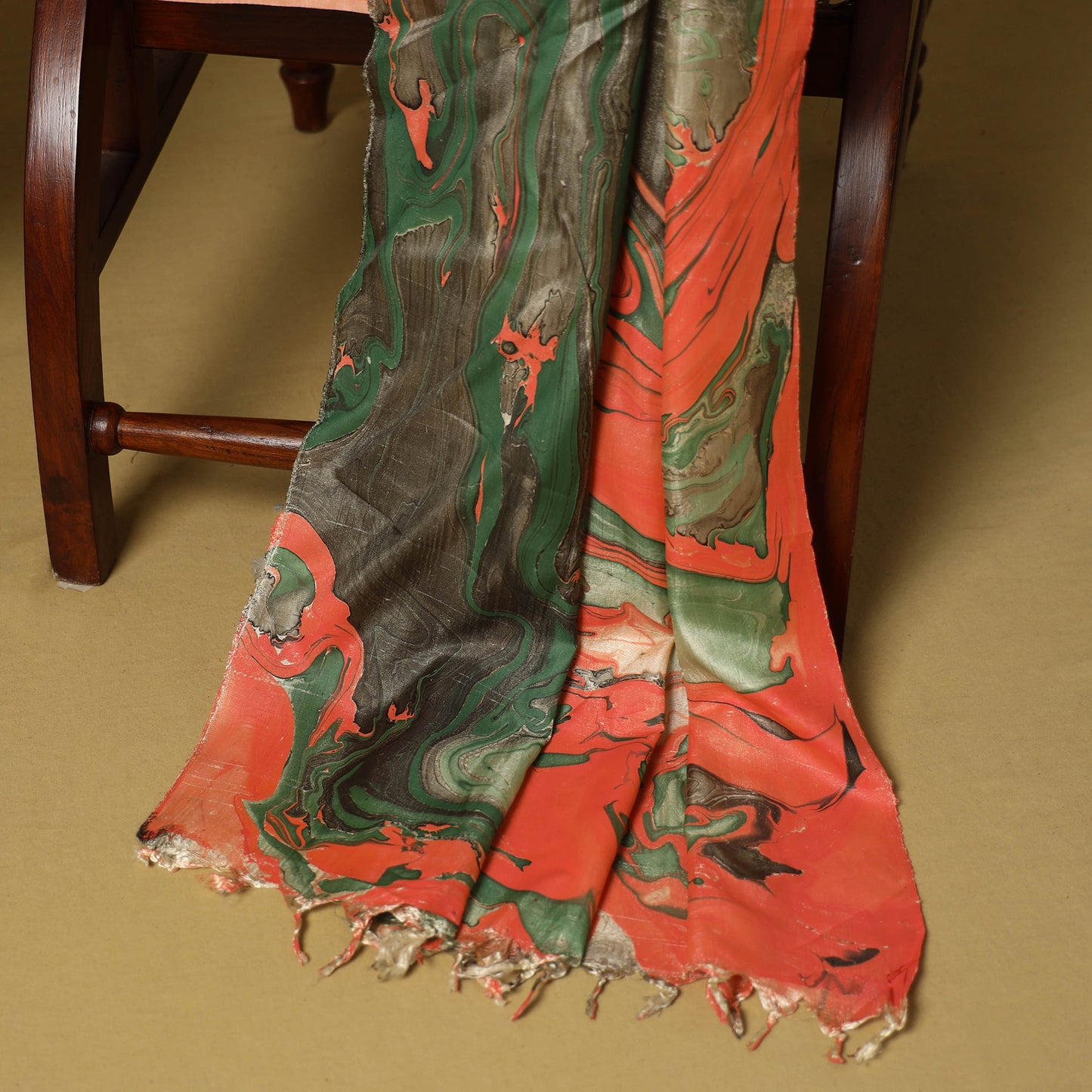 Green - 3pc handloom mulberry unstitched suit material set