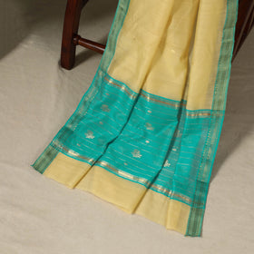 Green - 3pc Handloom Nakshi Zari Unstitched Chanderi Silk Dress Material 