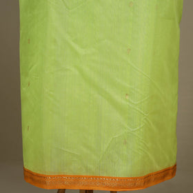 Green - 3pc  Handloom Nakshi Zari Unstitched Chanderi Silk Dress Material 