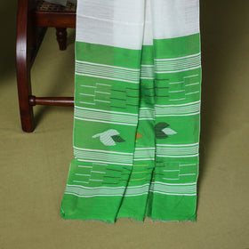 Green - 3pc handloom silk cotton unstitched phulia jamdani