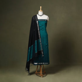 Green - 3pc handloom unstitched buti mangalagiri dress
