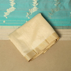 Green - 3pc handloom zari buta unstitched chanderi silk