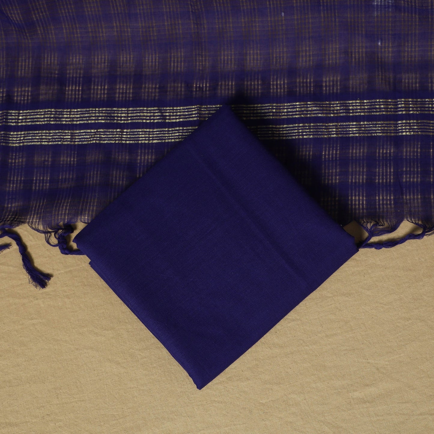 Green - 3pc karnataka weave cotton unstitched khun dress