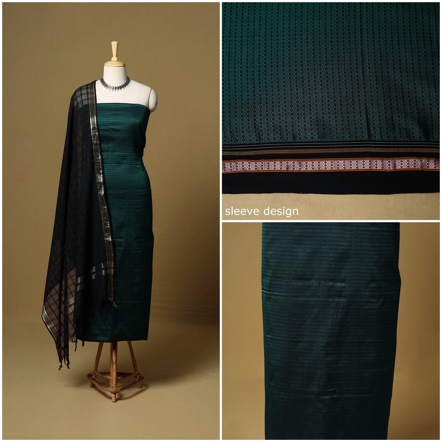 3pc karnataka weave cotton unstitched khun dress material