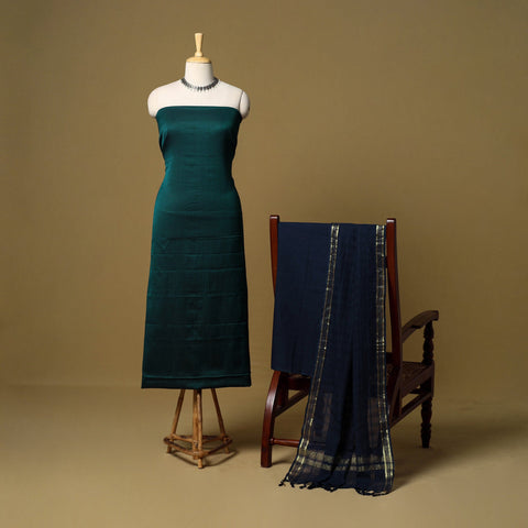 3pc karnataka weave cotton unstitched khun dress material