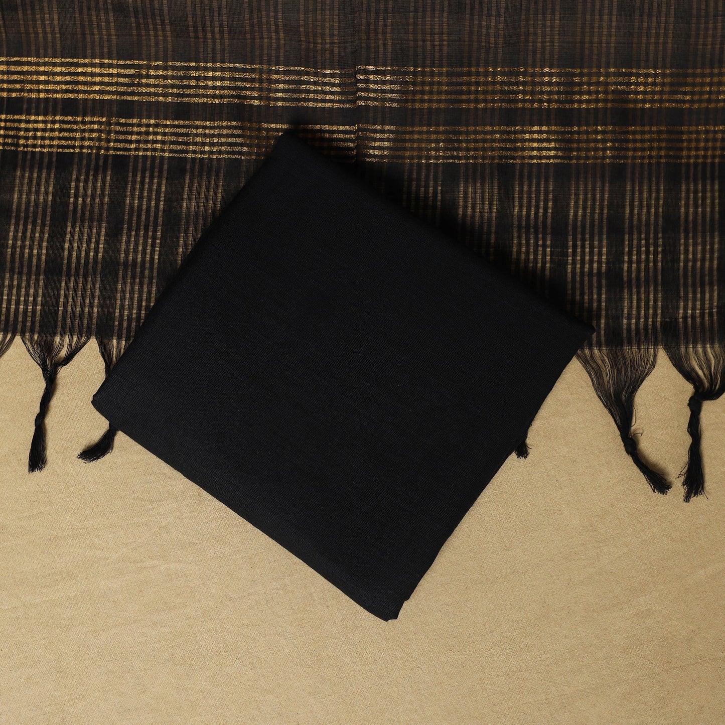 Green - 3pc karnataka weave cotton unstitched khun dress