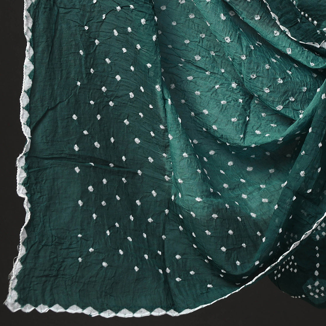 3pc Kutch Bandhani Tie-Dye Satin Cotton Suit Material Set 180 
