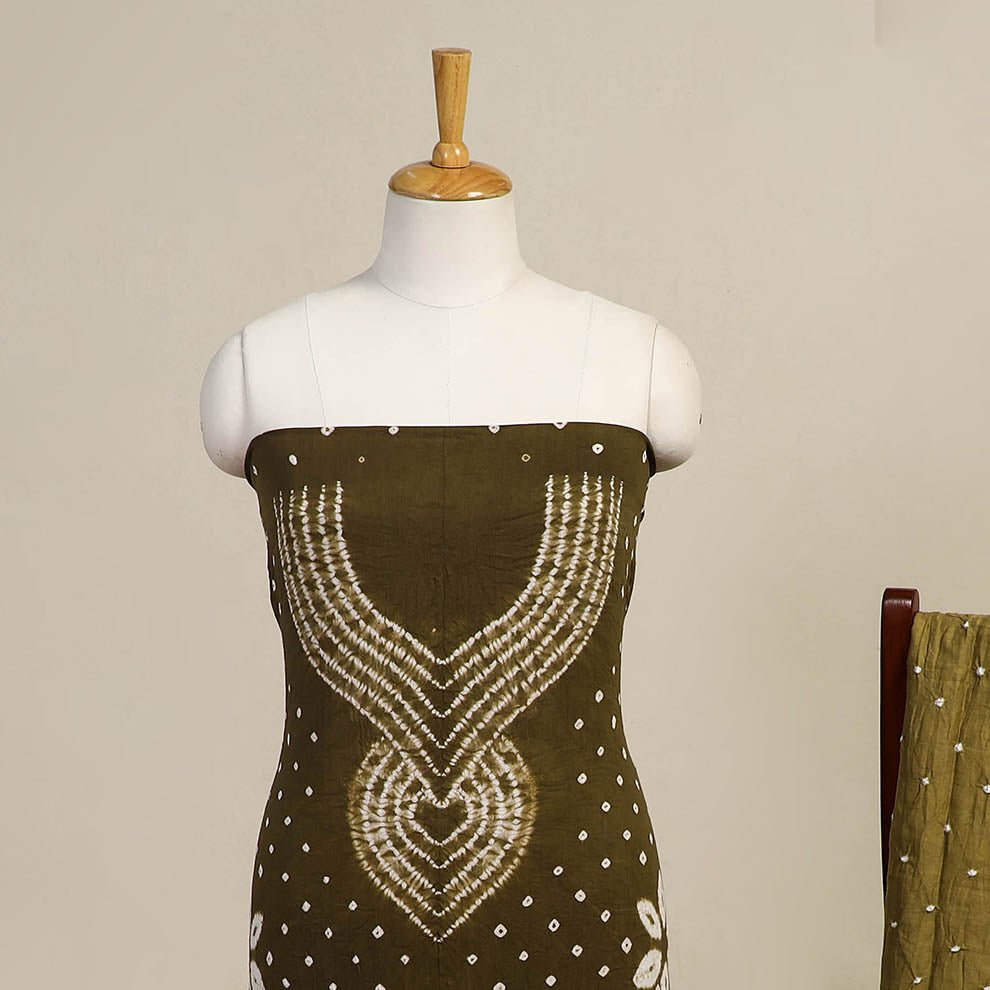 3pc Kutch Tie-Dye Satin Cotton Bandhani Dress Material