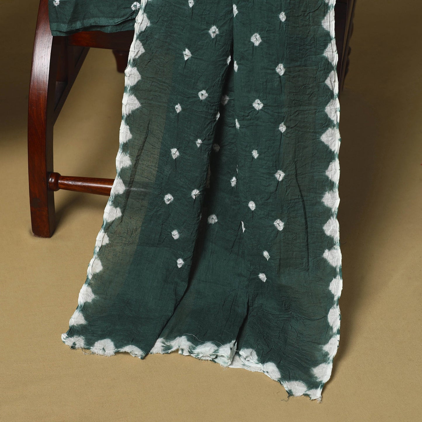 Blue - 3pc kutch tie-dye satin cotton bandhani unstitched