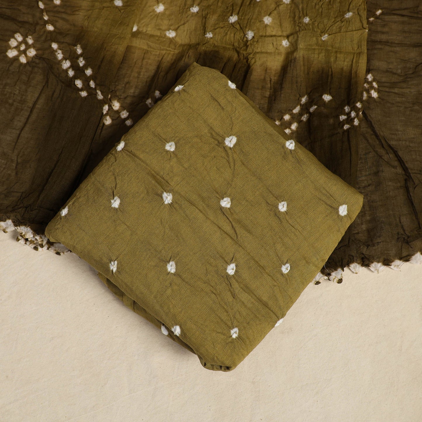 3pc Kutch Tie-Dye Satin Cotton Bandhani Dress Material