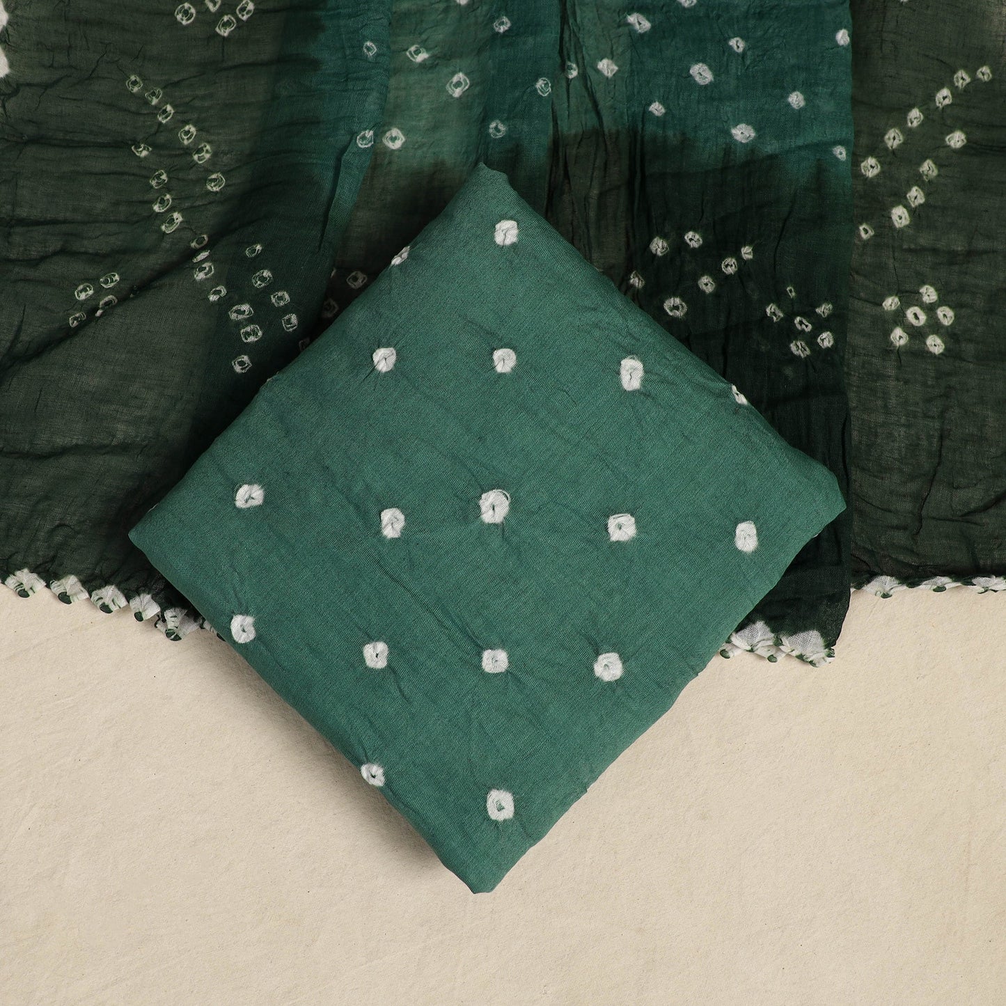 3pc Kutch Tie-Dye Satin Cotton Bandhani Dress Material