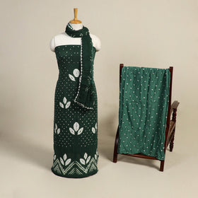 3pc Kutch Tie-Dye Satin Cotton Bandhani Dress Material