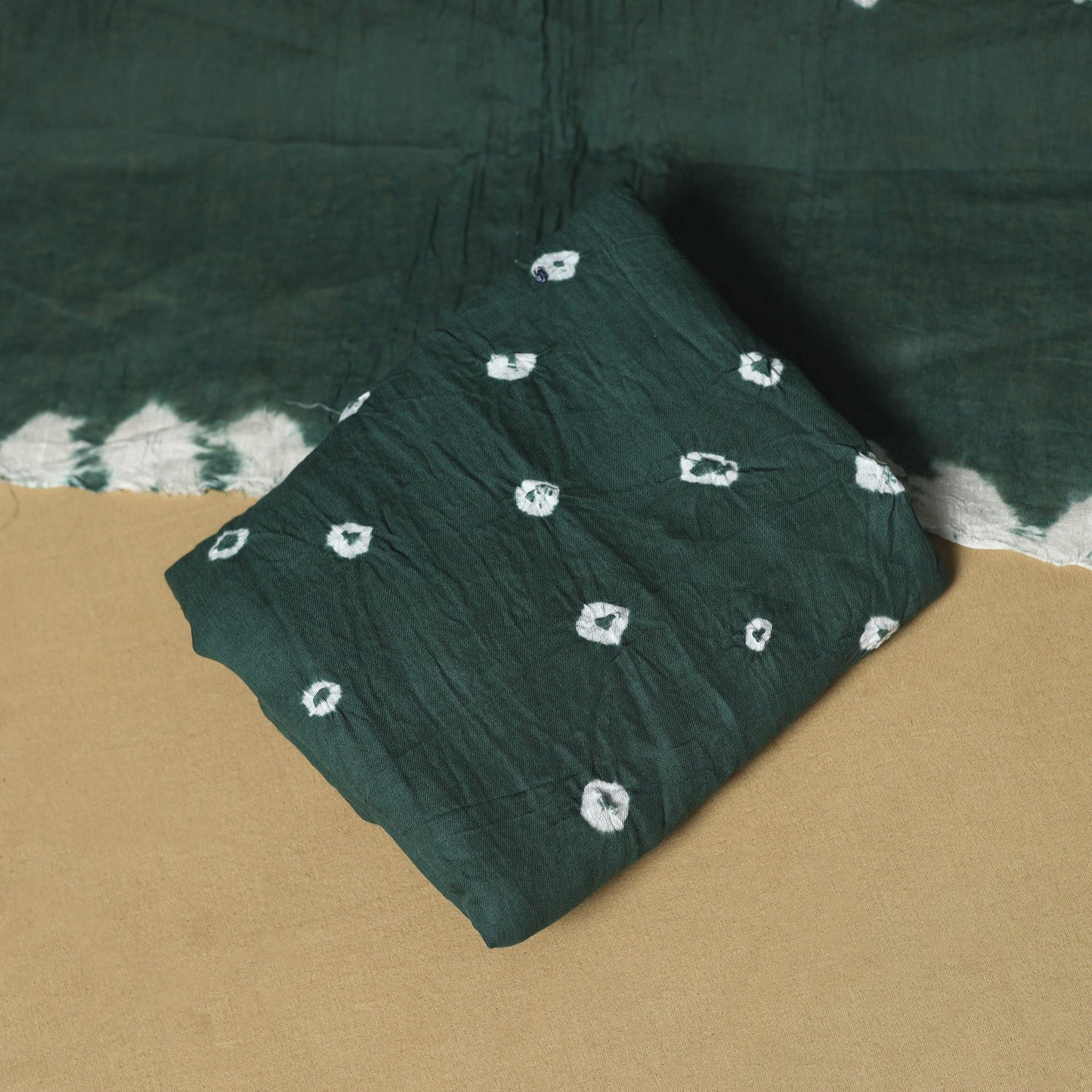 Blue - 3pc kutch tie-dye satin cotton bandhani unstitched