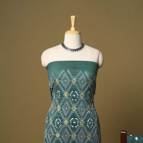 Blue - 3pc kutch tie-dye satin cotton bandhani unstitched