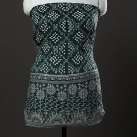 Green - 3pc kutch tie-dye satin cotton bandhni unstitched