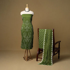 3pc kutch tie-dye satin cotton unstitched bandhani dress