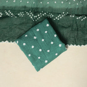 Green - 3pc kutch tie-dye satin cotton unstitched bandhani