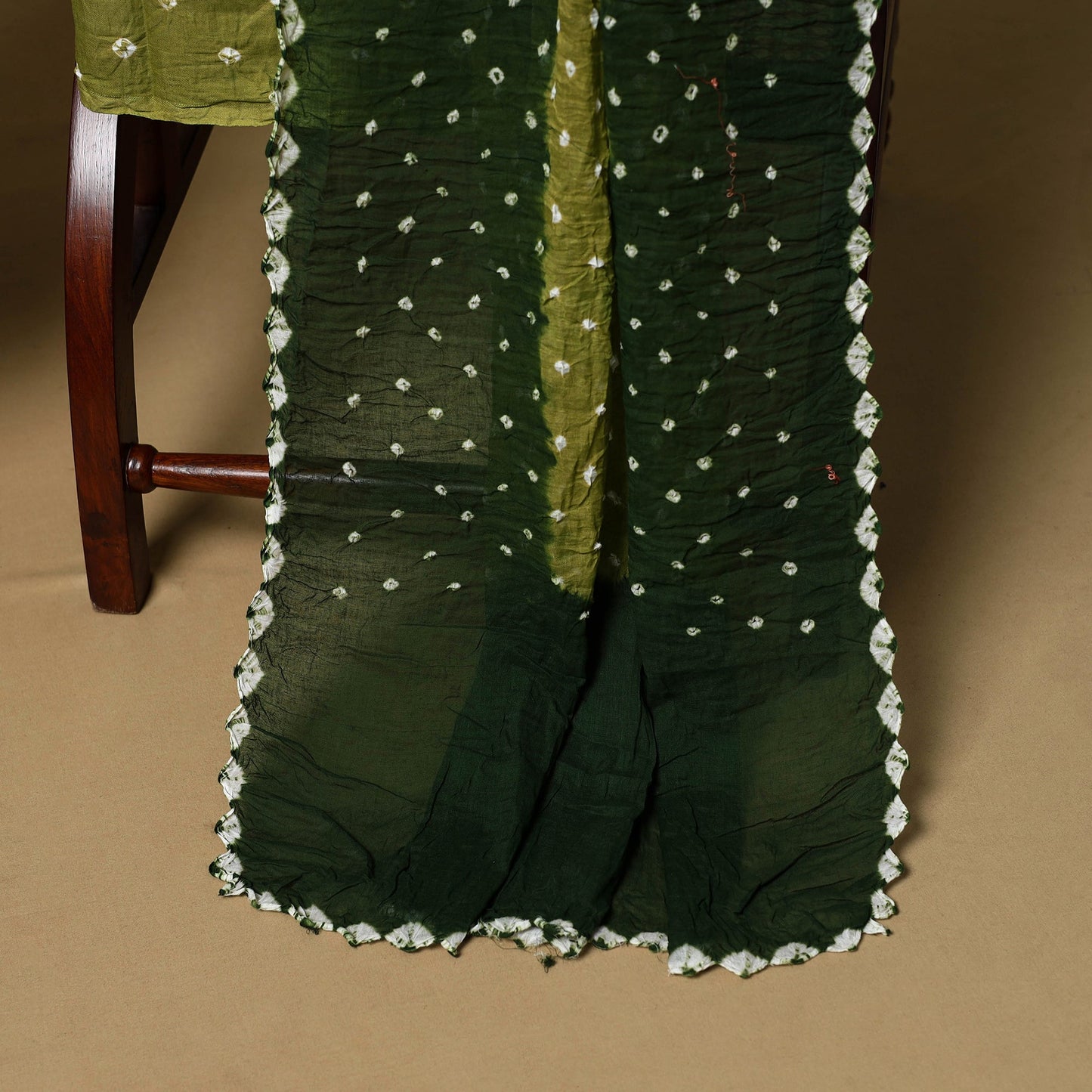 3pc kutch tie-dye satin cotton unstitched bandhani dress