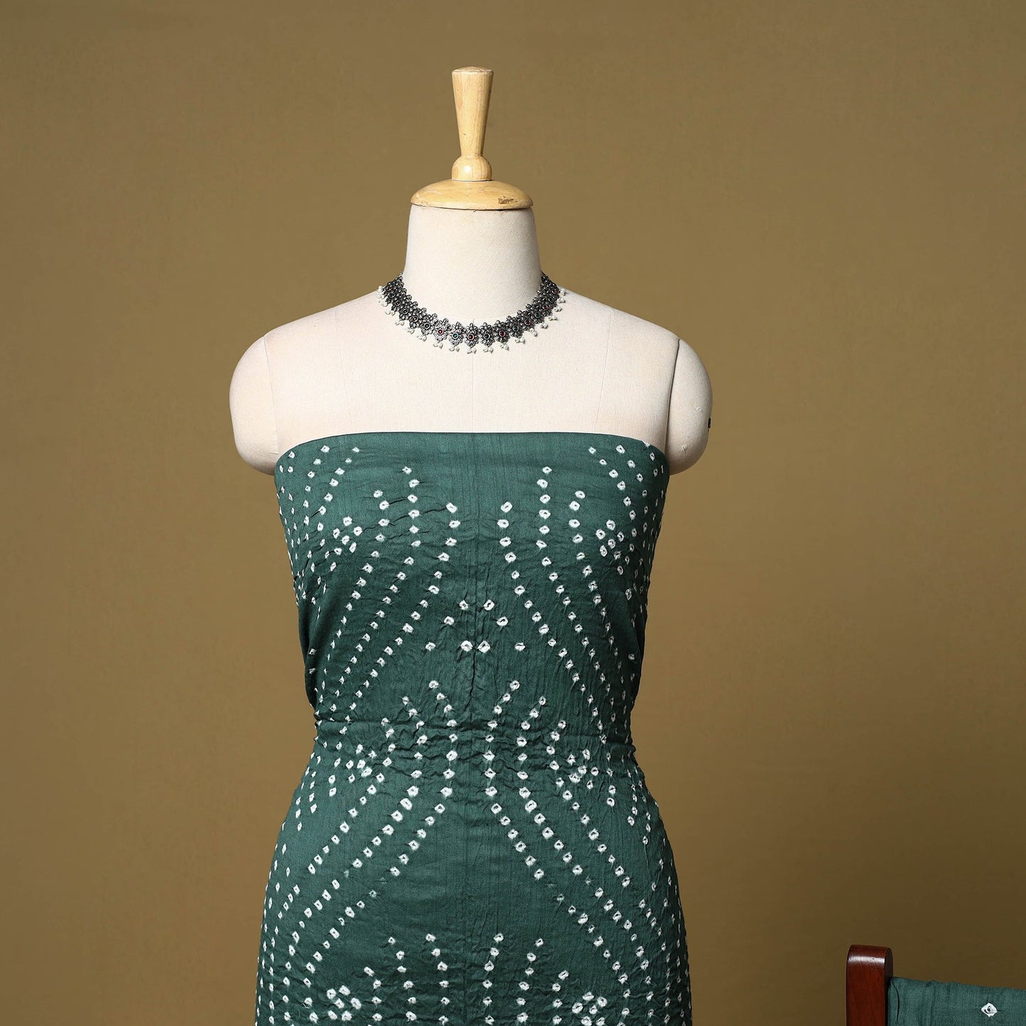 3pc kutch tie-dye satin cotton unstitched bandhani dress