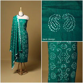 3pc kutch tie-dye satin cotton unstitched bandhani dress