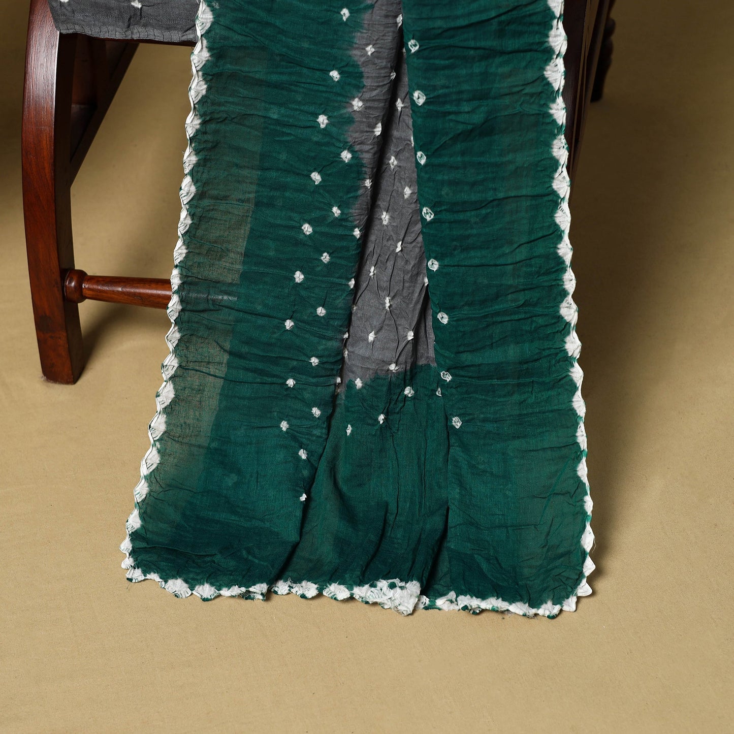 3pc kutch tie-dye satin cotton unstitched bandhani dress