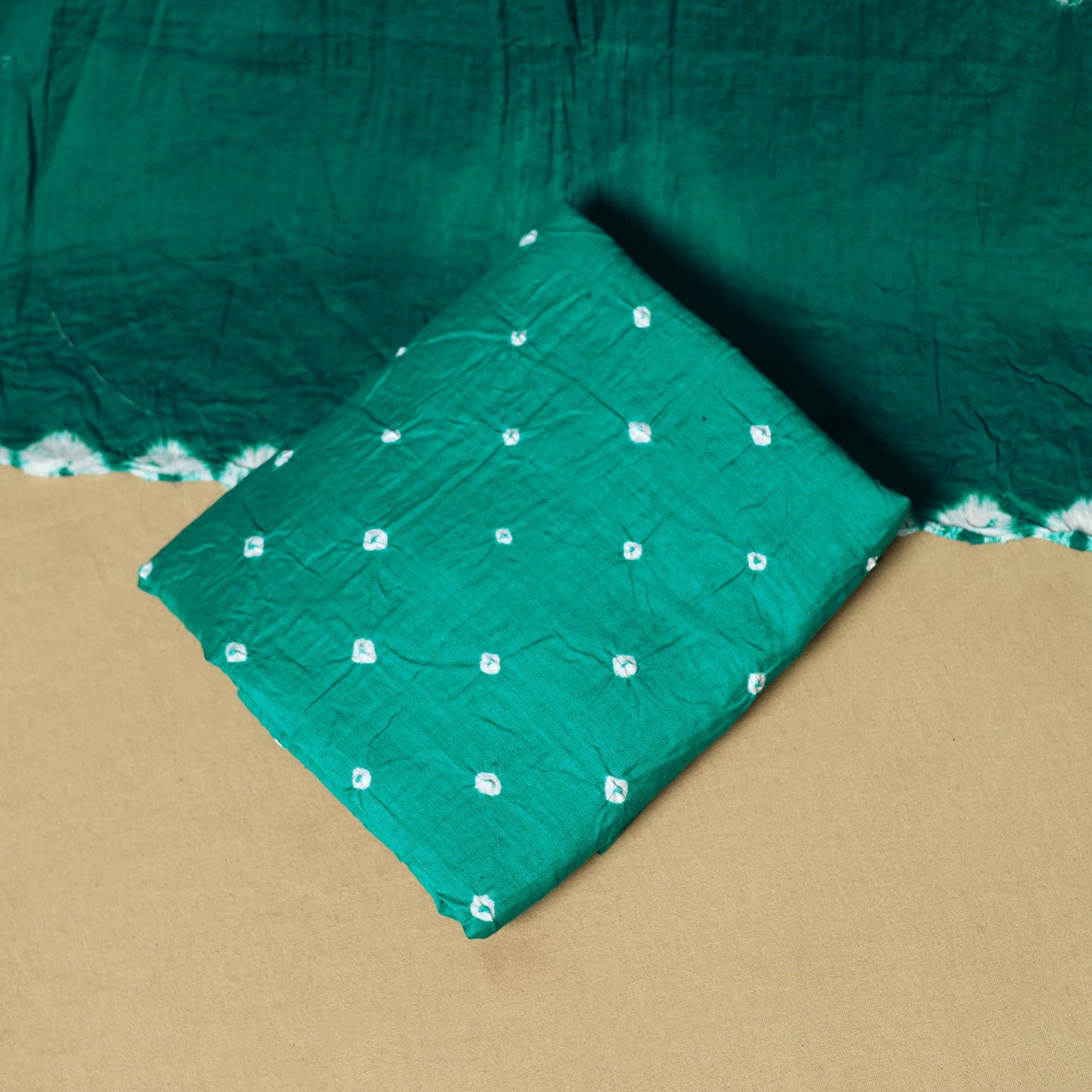 3pc kutch tie-dye satin cotton unstitched bandhani dress