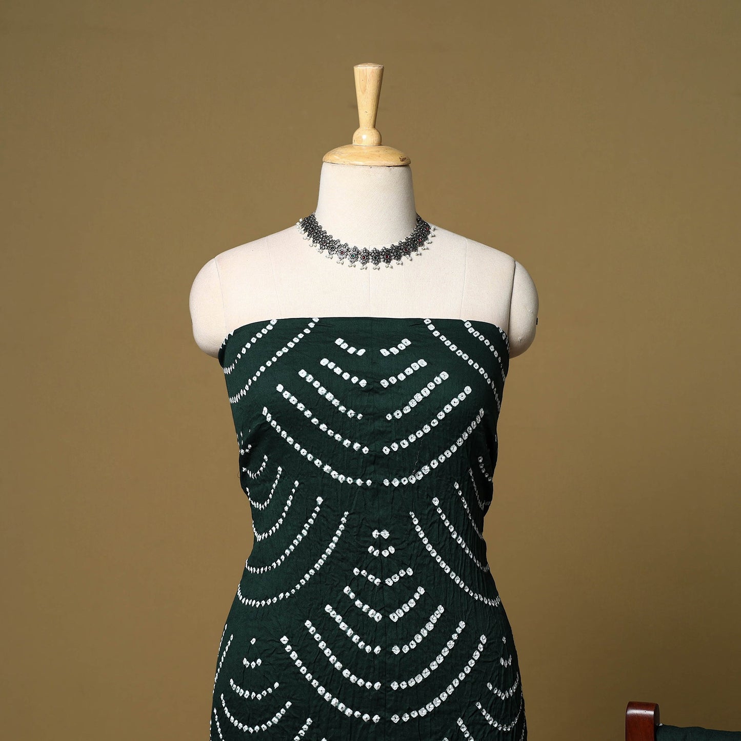 3pc kutch tie-dye satin cotton unstitched bandhani dress