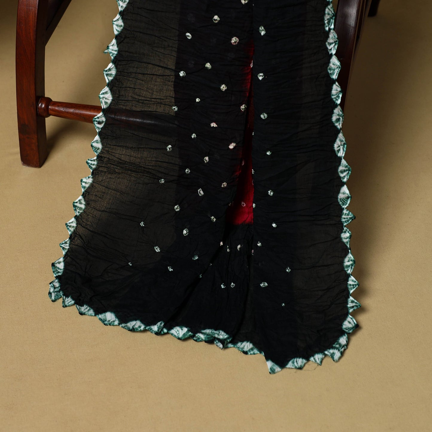 3pc kutch tie-dye satin cotton unstitched bandhani dress