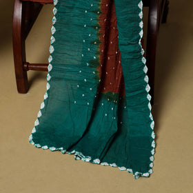 3pc kutch tie-dye satin cotton unstitched bandhani dress