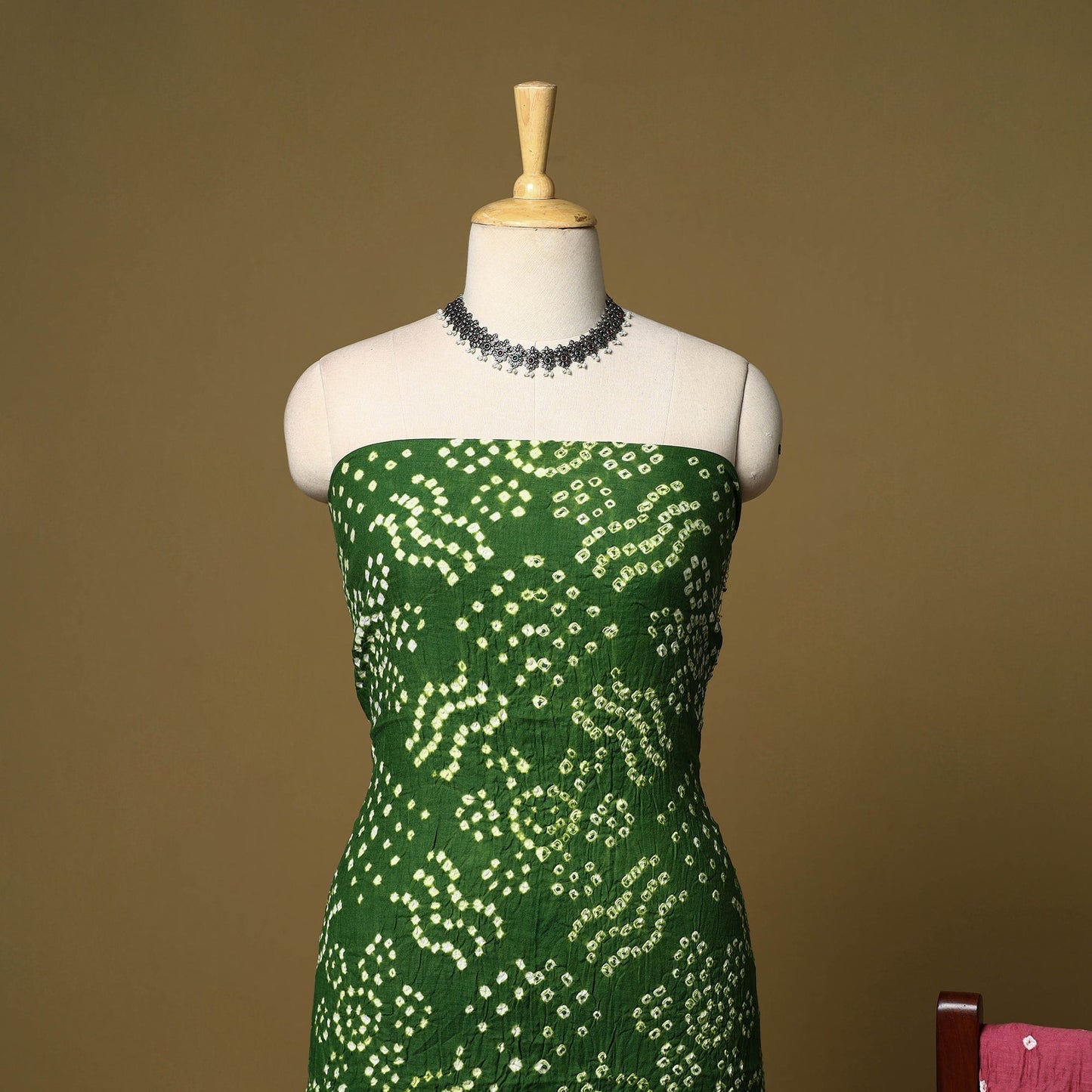 3pc kutch tie-dye satin cotton unstitched bandhani dress