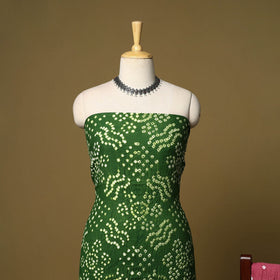 3pc kutch tie-dye satin cotton unstitched bandhani dress