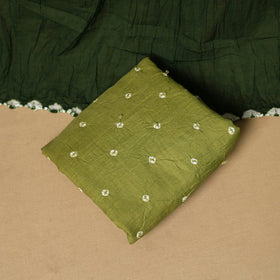 3pc kutch tie-dye satin cotton unstitched bandhani dress