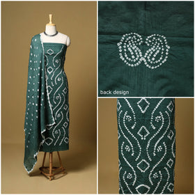 3pc kutch tie-dye satin cotton unstitched bandhani dress