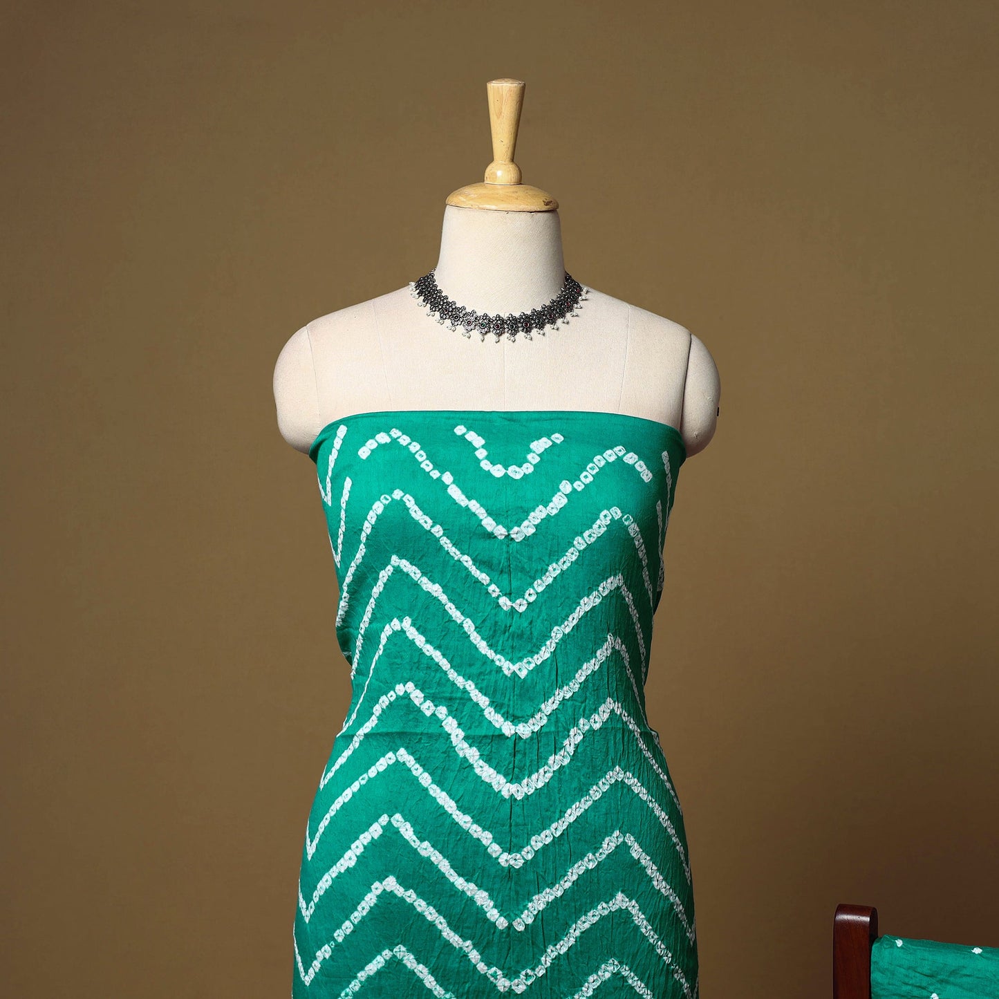 3pc kutch tie-dye satin cotton unstitched bandhani dress