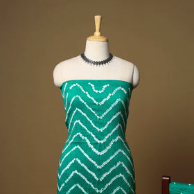 3pc kutch tie-dye satin cotton unstitched bandhani dress